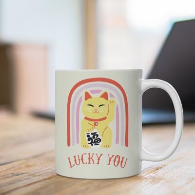 Lucky You Cat mug