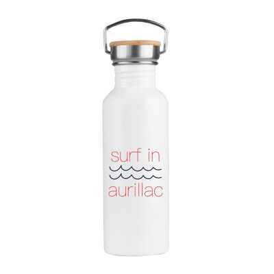 Surf in waves bamboo water bottle
