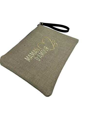 Pochette L, Maman d'amour, anjou jute 2