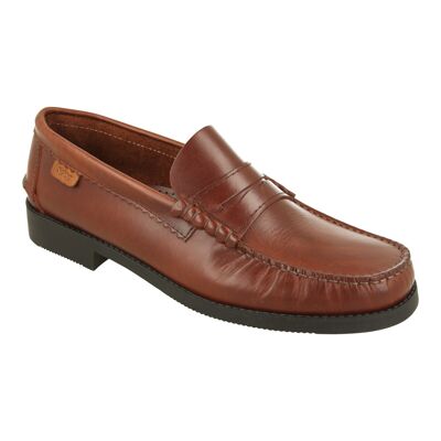 Men's leather pull leather moccasin