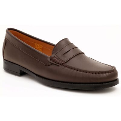 Women's brown leather moccasin