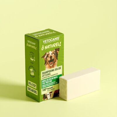 Shampoo Solido Artigianale per Cani con Olio di Ricino e Tea Tree BIOLOGICO - 75g