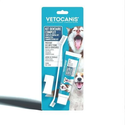 Triple Action Dental Kit for Dogs. Toothbrush and Toothpaste