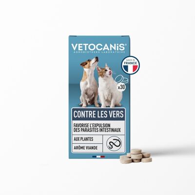 Comprimidos contra lombrices intestinales para perros y gatos a base de extractos de plantas - x 30 comprimidos