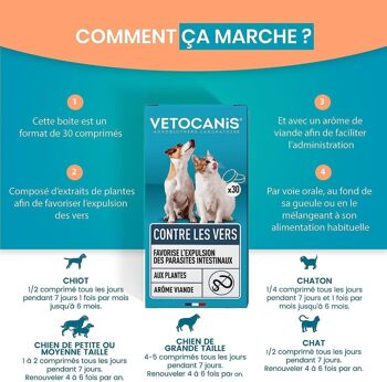 Comprimés contre les Vers intestinaux pour Chien et Chat à base d'extraits de plantes - x 30 comprimés 4