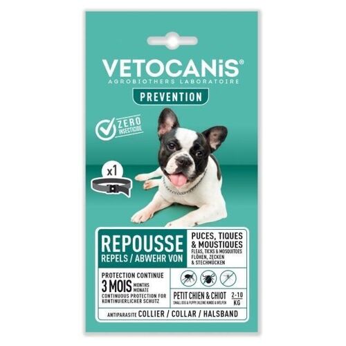 Collier Répulsif Anti-Puces Anti-Tiques pour Petit Chien REVENTIS