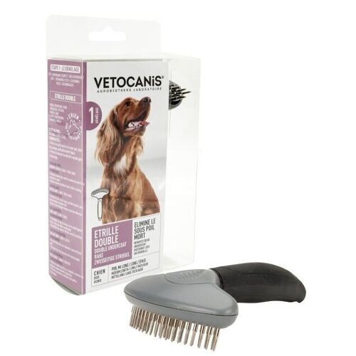 Brosse Etrille Double 18 Dents pour Chien