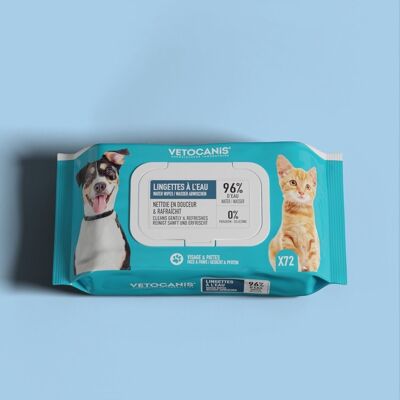 X72 Salviette detergenti per cani e gatti di grande formato
