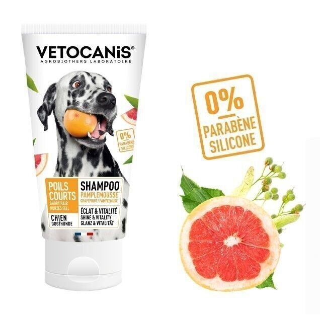 Shampoo per cani a pelo corto, pompelmo. 300 ml