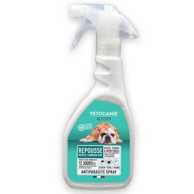 Vétocanis - 4 Pipettes Preventis Solution Répulsive Antiparasitaire - 4  Mois sans Tiques, Puces et Moustiques - Chien Moyen 10 à 20 kg - Margosa