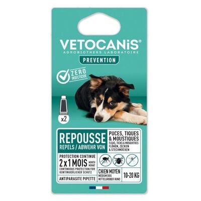 Anti-Flea, Tick and Mosquito Repellent Pipette Medium Dog X2 PREVENTIS