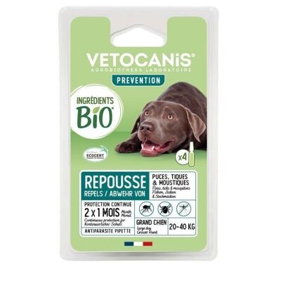 Pipette repellenti per pulci e zecche Ingredienti biologici per cani di taglia grande X4 PREVENTIS