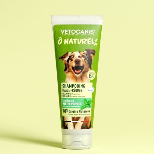 Shampoing Usage Fréquent Chien à l'eau florale de Menthe Poivrée bio - 250ml