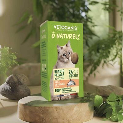 Beauty Coat Katzensnacks mit Lachsöl – 24 Bissen – 36 g