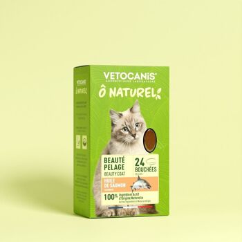 Friandises Beauté Pelage pour chat à l'huile de Saumon - 24 bouchées - 36g 4