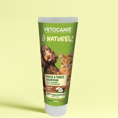 Floh- und Zeckenshampoo für Hunde und Katzen mit Kokosnussöl – 250 ml