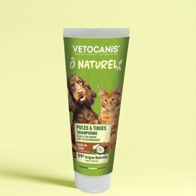 Shampoing Puces & Tiques pour Chiens et Chats à l'huile de Coco - 250ml