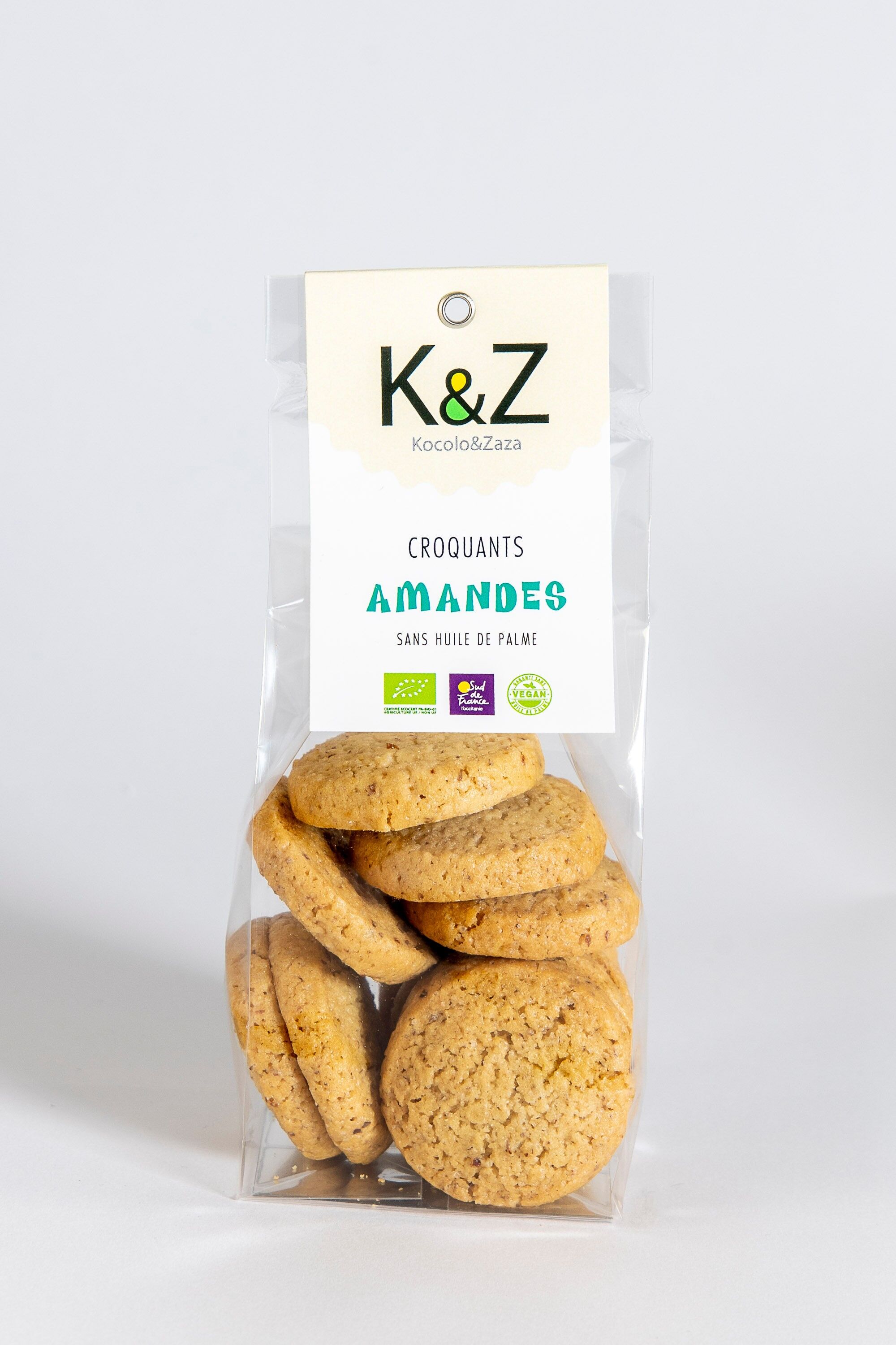Biscuit range "les Croquants Végans" almond flavor in 60g bag