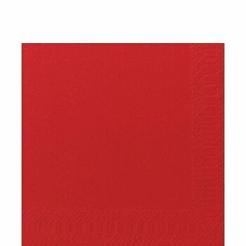 Serviette en tissu DUNI 33x33 cm 1/4F. rouge