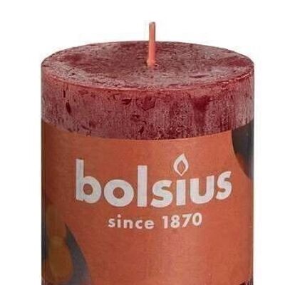 Pillar candle Rustik Shine 8cm Ø 6.8cm velvet red