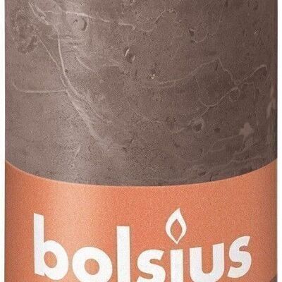 Pillar candle Rustik Shine 13cm Ø 6.8cm Rustic taupe