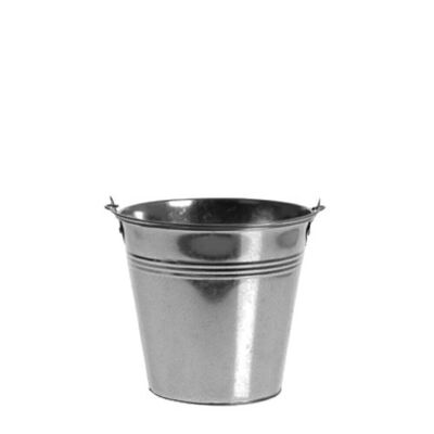 Bucket for decoration aluminum silver height 9cm Ø 11.5cm