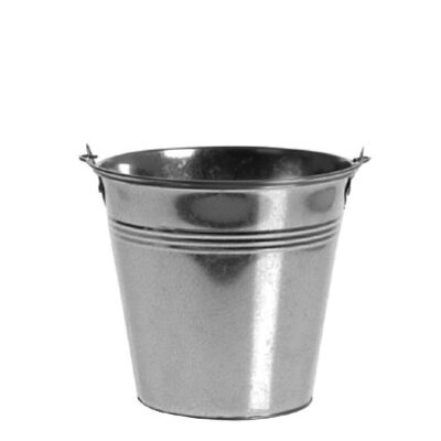 Bucket for decoration aluminum silver height 12.3cm / Ø 13.5cm