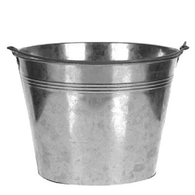 Bucket for decoration aluminum silver height 14.5cm Ø 18.5cm