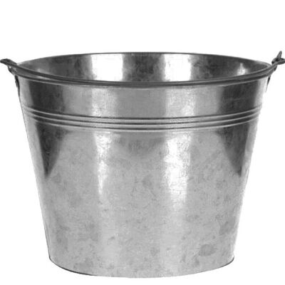 Bucket for decoration aluminum silver height 16cm Ø 19.5cm