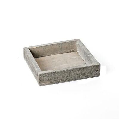 Wooden tray 14x14x3 cm natural