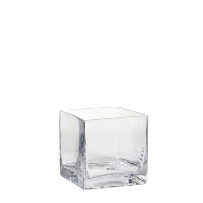 Glass vase square 8x8x8cm