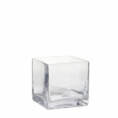 Glass vase square 10x10x10cm