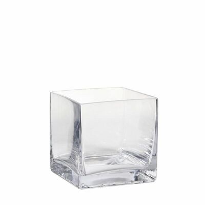Vaso in vetro quadrato 12x12x12cm