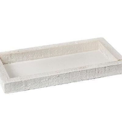 Plateau en bois 28x15x2,5 cm Blanc