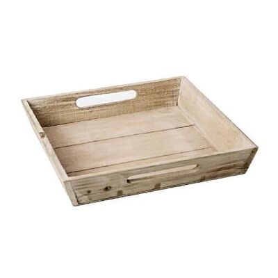 Wooden tray 28x28x4.5 cm brown