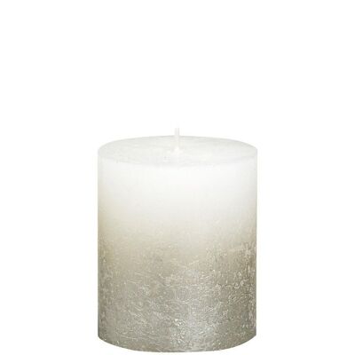 Pillar candle Rustik Sunset 8cm Ø 6.8cm Soft Pearl&Champagne