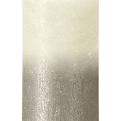 Pillar candle Rustic Sunset 13cm Ø 6.8cm Soft Pearl + Cham