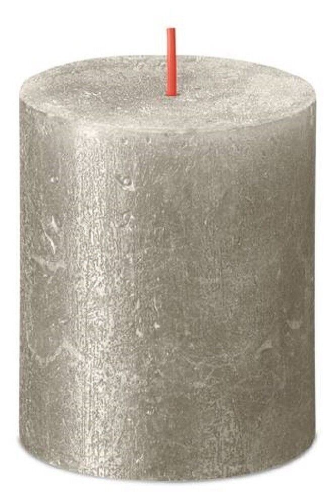 Candela a colonna Rustik Shimmer 8cm Ø 6,8cm champagne