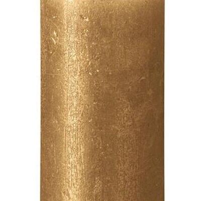 Pillar candle rustic shimmer 8cm Ø 6.8cm gold