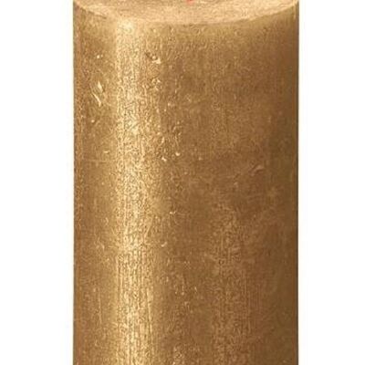 Stumpenkerze Rustik Shimmer 8cm Ø 6,8cm Gold