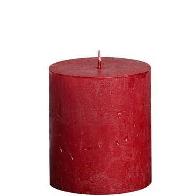 Pillar candle Rustik Shimmerc 8cm Ø 6.8cm Red