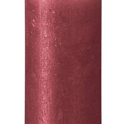 Bougie pilier Rustik Shimmer 13cm Ø 6.8cm rouge