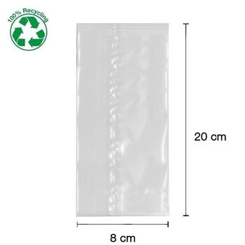 Sac plat cellophane 8x20cm transparent