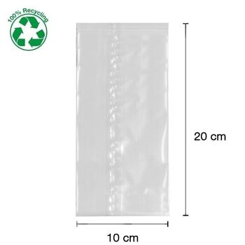 Sac plat cellophane 10x20cm transparent