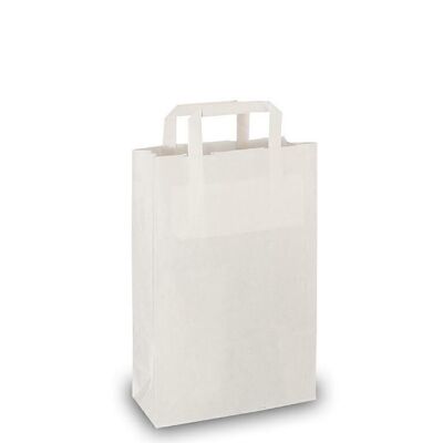 Bolsas de papel 22x10x36cm asa plana blanca