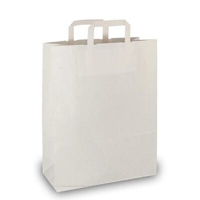 Paper carrier bags 32x12x41cm white flat handle