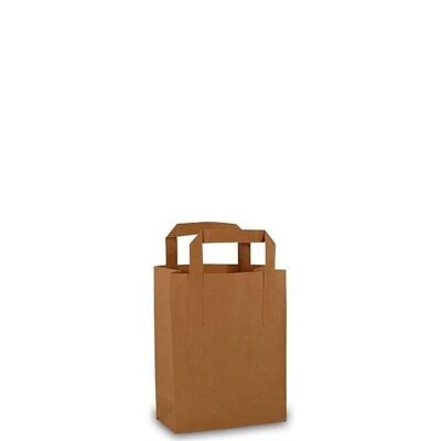 Paper carrier bags 18x8x22cm brown flat handle