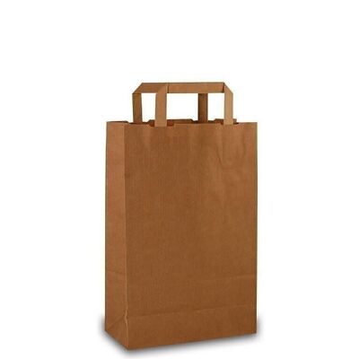 Paper carrier bags 22x10x36cm brown flat handle