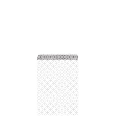 Bolsa regalo plana Circles blanco/plata 7,9x11+1,5cm
