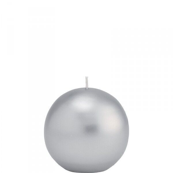 Candela a sfera Ø 80 mm argento